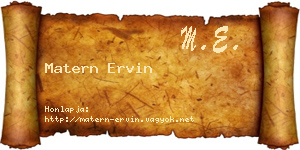 Matern Ervin névjegykártya