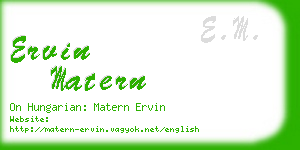 ervin matern business card